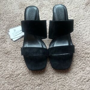 Jason Wu Black Suede Sandals 6.5 New